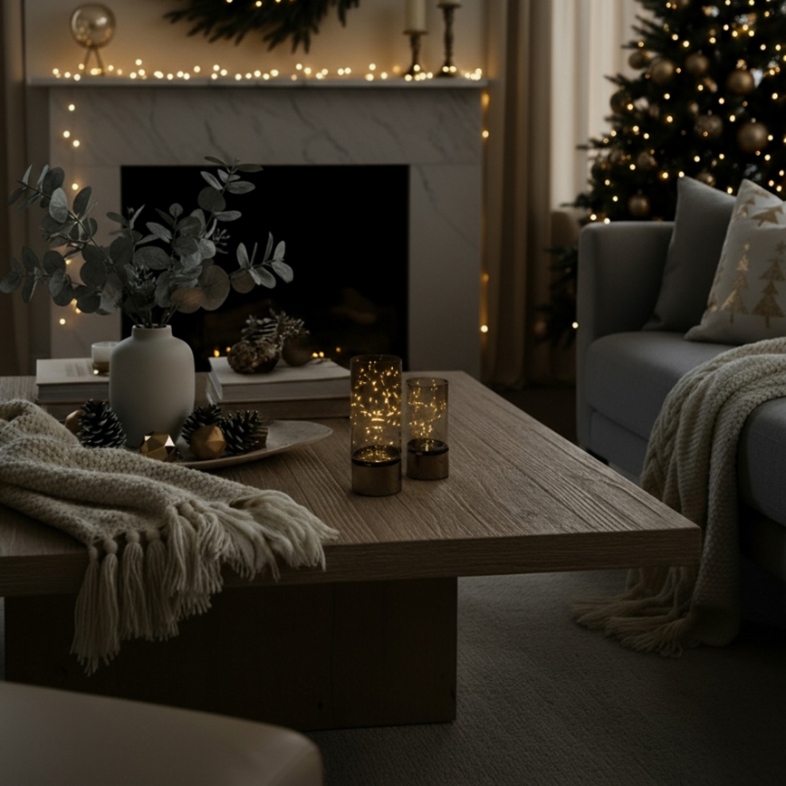 Комплект 2x LED коледни лампички 20xLED+10xLED/2xAA+3xAA топла бяла