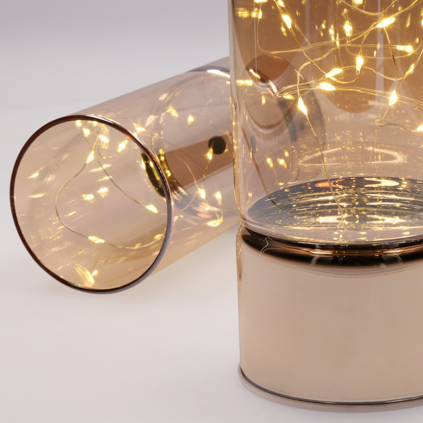 Комплект 2x LED коледни лампички 20xLED+10xLED/2xAA+3xAA топла бяла