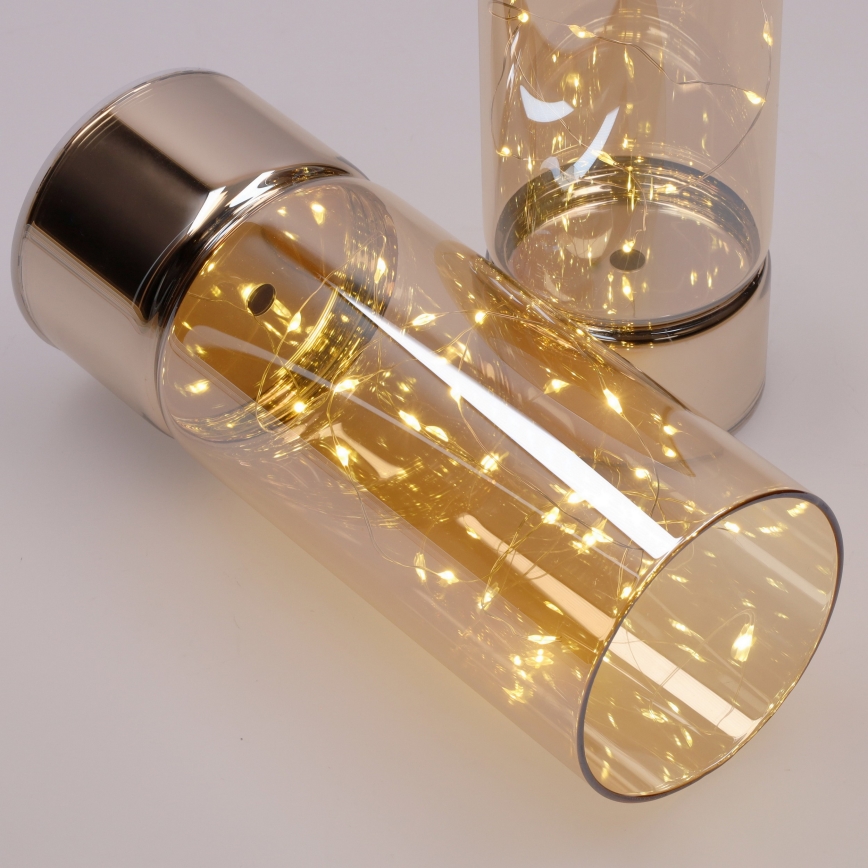 Комплект 2x LED коледни лампички 20xLED+10xLED/2xAA+3xAA топла бяла