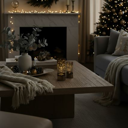 Комплект 2x LED коледни лампички 20xLED+10xLED/2xAA+3xAA топла бяла