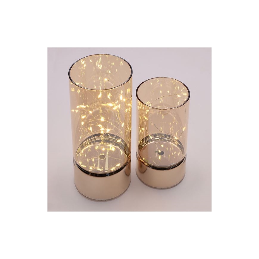 Комплект 2x LED коледни лампички 20xLED+10xLED/2xAA+3xAA топла бяла