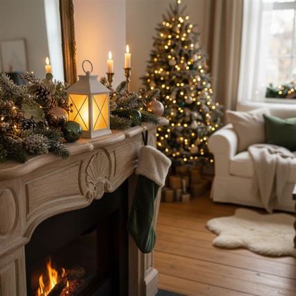 LED коледен фенер LED/2xAA, топла бяла светлина