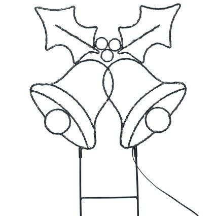 LED външна коледна декорация 100xLED/3xAA IP44 топла бяла звънчета