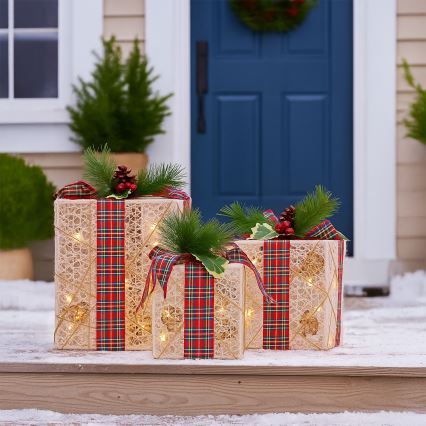 КОМПЛЕКТ 3x LED Коледен подарък 48xLED/3,6W/230V IP44 топла бяла