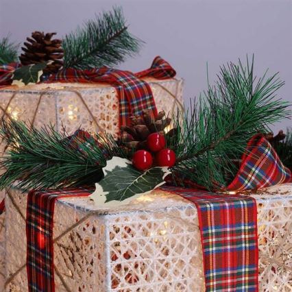 КОМПЛЕКТ 3x LED Коледен подарък 48xLED/3,6W/230V IP44 топла бяла