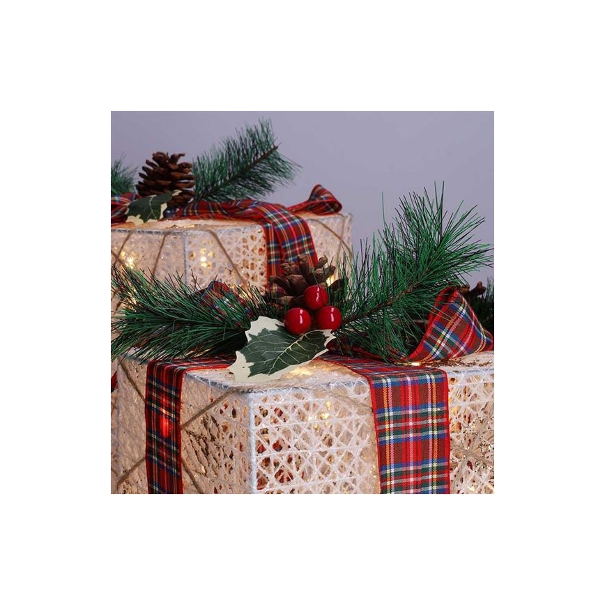 КОМПЛЕКТ 3x LED Коледен подарък 48xLED/3,6W/230V IP44 топла бяла