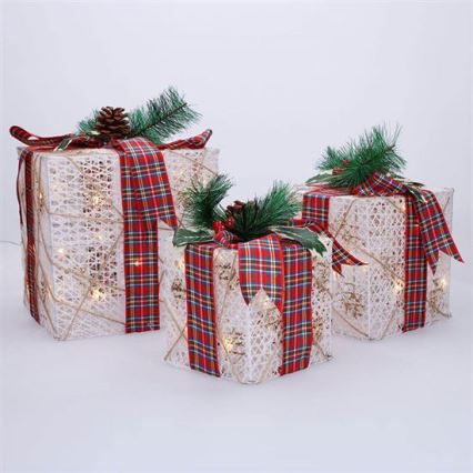 КОМПЛЕКТ 3x LED Коледен подарък 48xLED/3,6W/230V IP44 топла бяла