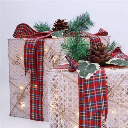 КОМПЛЕКТ 3x LED Коледен подарък 48xLED/3,6W/230V IP44 топла бяла