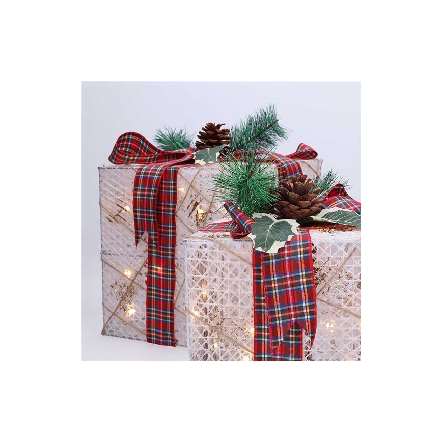 КОМПЛЕКТ 3x LED Коледен подарък 48xLED/3,6W/230V IP44 топла бяла