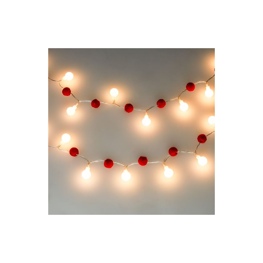 LED гирлянда 20xLED/2xAA 1,8 m топла бяла