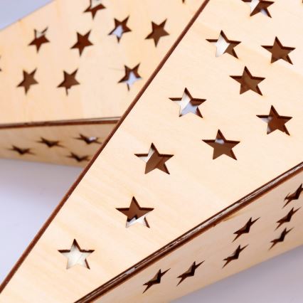 LED коледна украса 20xLED/2xAA топла бяла бежова звезда