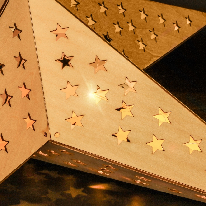 LED коледна украса 20xLED/2xAA топла бяла бежова звезда