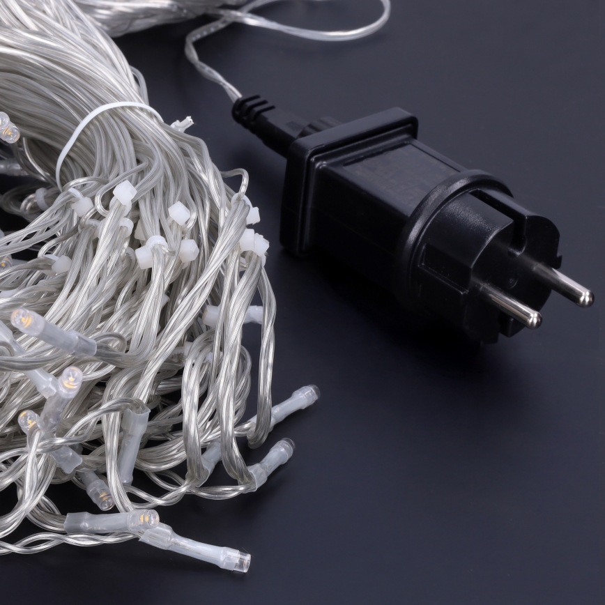 LED Външен коледен завеса 360xLED/8 функции 15м IP44 топла бяла светлина