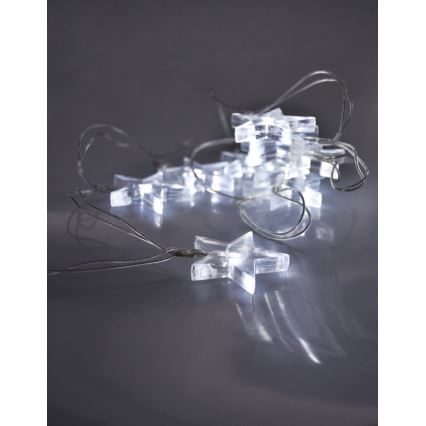 LED Коледни лампички 10xLED/2xAA 2,5м студено бяло