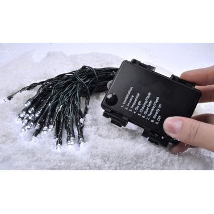 LED Екстериорни Коледни лампички 50xLED/8 функции/3xAA 8 м IP44 топло бял