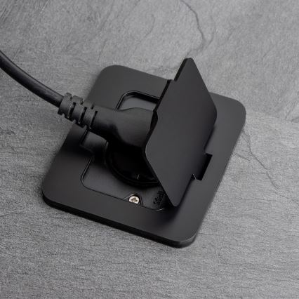 Екстериорен вграден под контакт IP55 черен правоъгълен