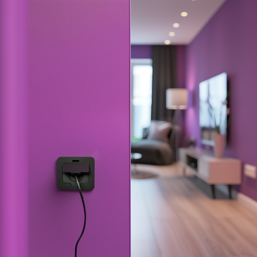 Екстериорен вграден под контакт IP55 черен правоъгълен