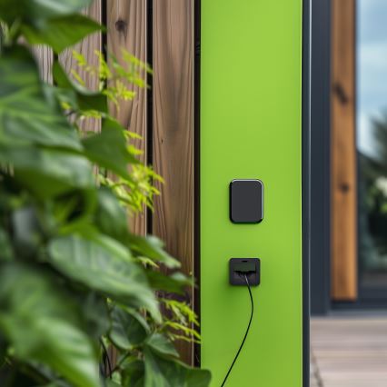 Екстериорен вграден под контакт IP55 черен правоъгълен