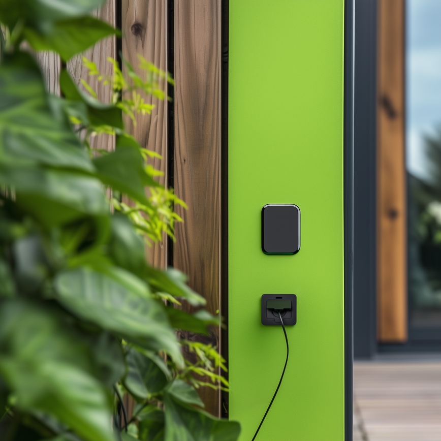 Екстериорен вграден под контакт IP55 черен правоъгълен