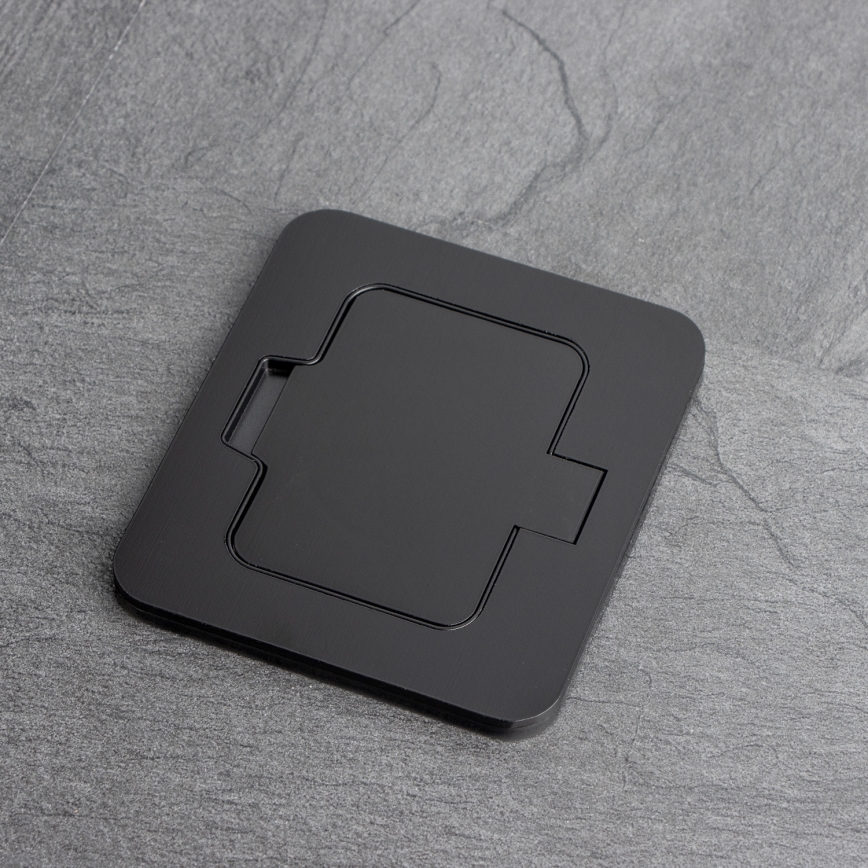 Екстериорен вграден под контакт IP55 черен правоъгълен