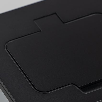 Екстериорен вграден под контакт IP55 черен правоъгълен