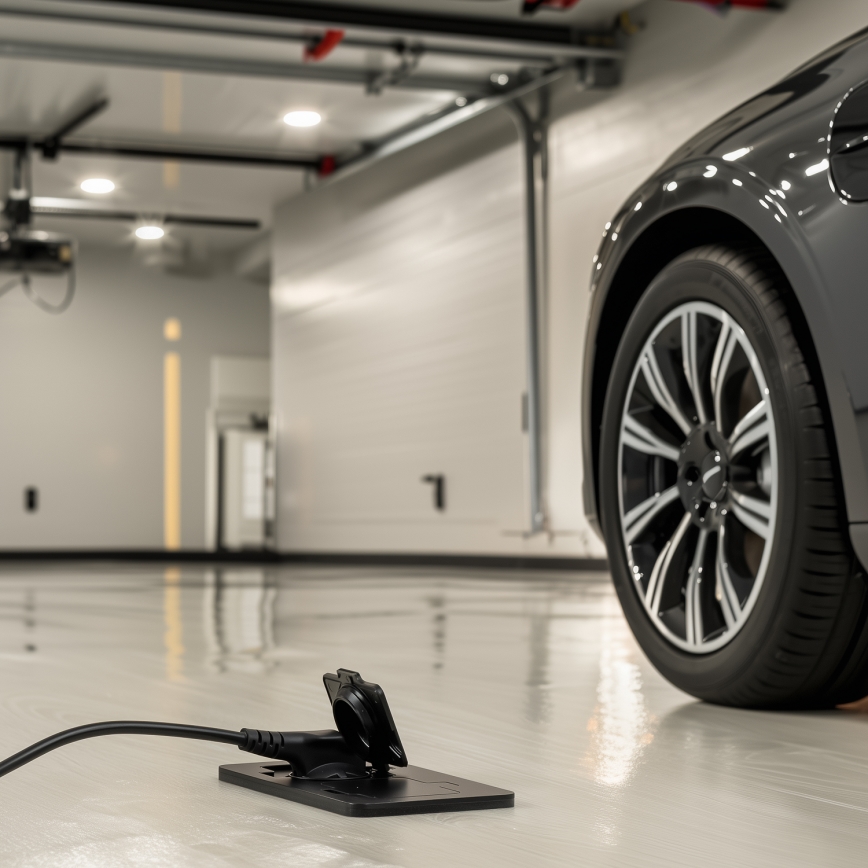 Екстериорен вграден под двоен контакт IP55 черен правоъгълен