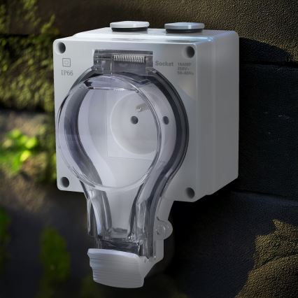 Водоустойчива розетка за влажни помещения 230V/16A IP66