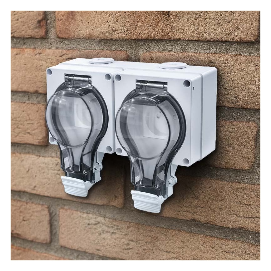 Двоен контакт за влажни помещения 230V/16A IP66