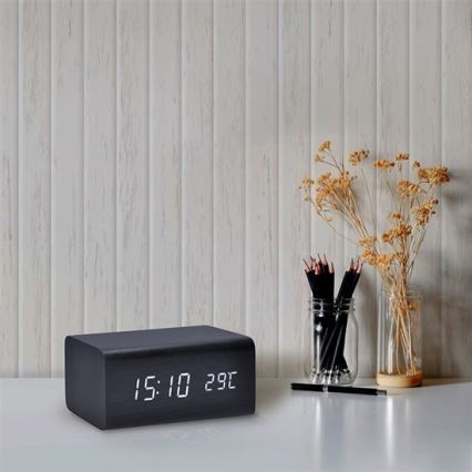 Solight CA01B - Часовник с аларма LED / 5V / 3xAAA 3000mA