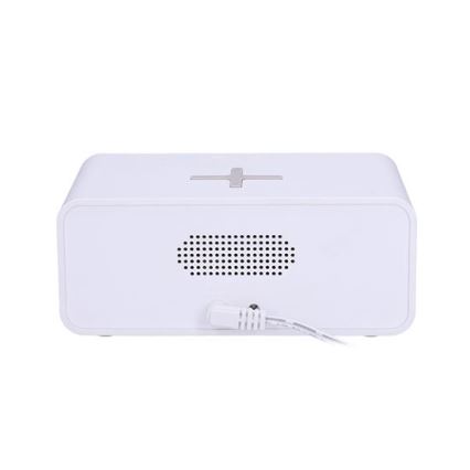 Дигитален часовник с Qi безжично зарядно 230V/CR2032 бял