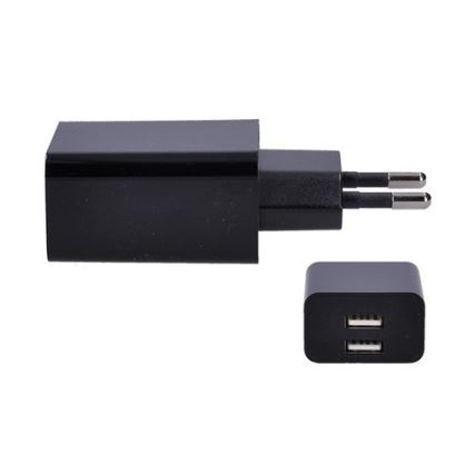 Адаптер за зареждане 2xUSB/3100mA/230V черен