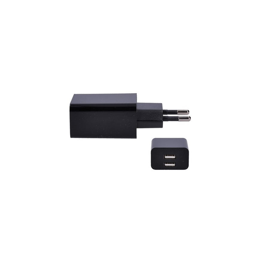 Адаптер за зареждане 2xUSB/3100mA/230V черен