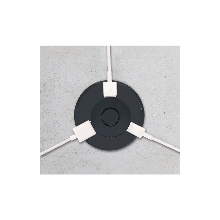 Вграден USB зарядно устройство USB A+C черен