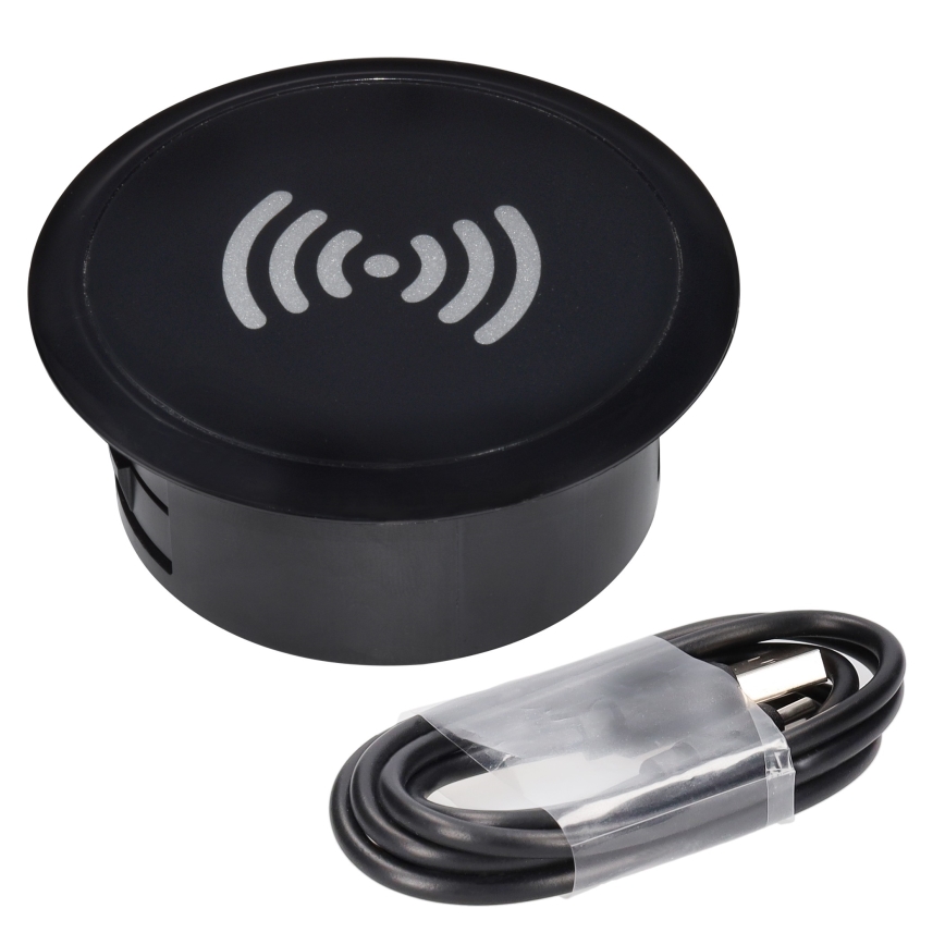 Вградено безжично зарядно устройство черен