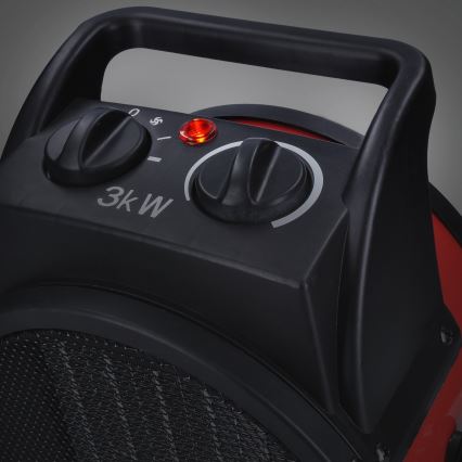 Подов вентилатор с керамичен нагревател 3000W/230V черен