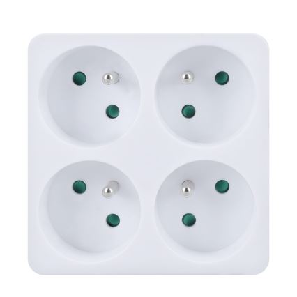 Контактен разклонител 4x 10A бял
