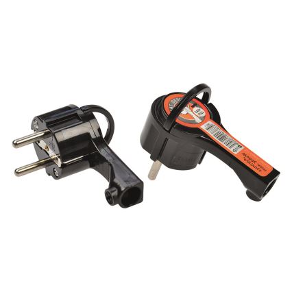 Ъглов щепсел 230V/16A черен