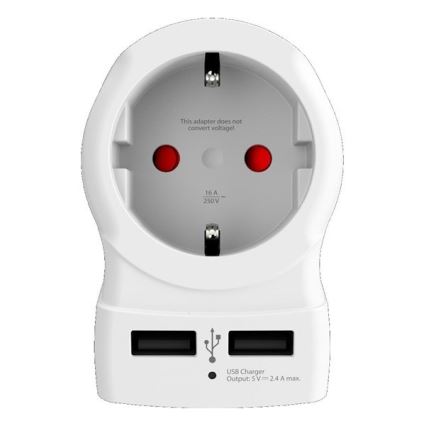 Адаптер за пътуване за САЩ 230V + 2бр. USB порт