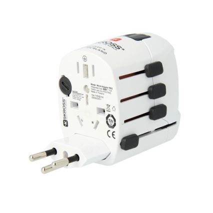 Универсален адаптер за пътуване за целия свят 230V + USB порт