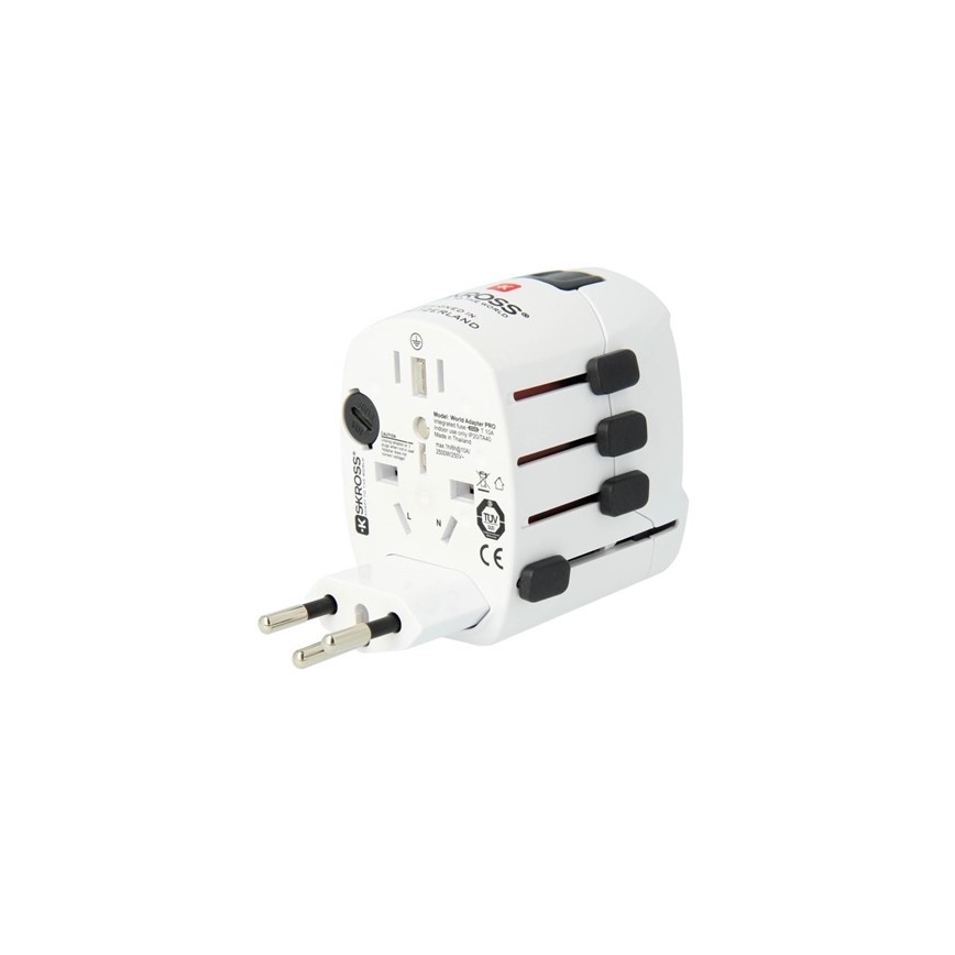 Универсален адаптер за пътуване за целия свят 230V + USB порт