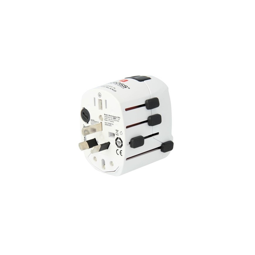 Универсален адаптер за пътуване за целия свят 230V + USB порт