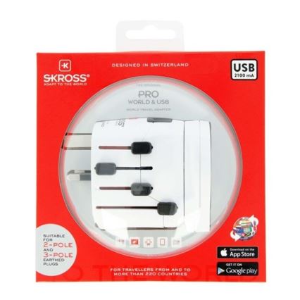 Универсален адаптер за пътуване за целия свят 230V + USB порт