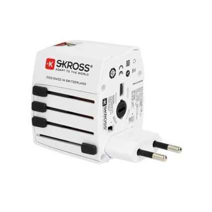 Международен адаптер за пътуване 230V + 2бр. USB порт
