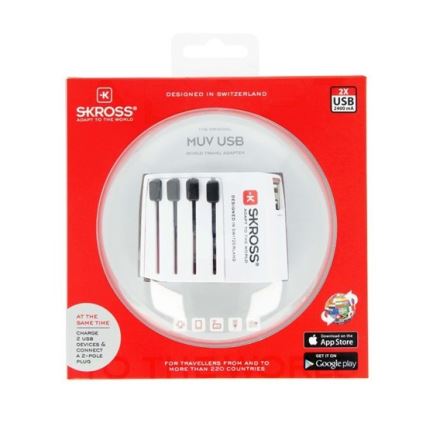 Международен адаптер за пътуване 230V + 2бр. USB порт