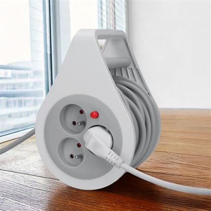 Удължител на макара с 3 гнезда, 10 m