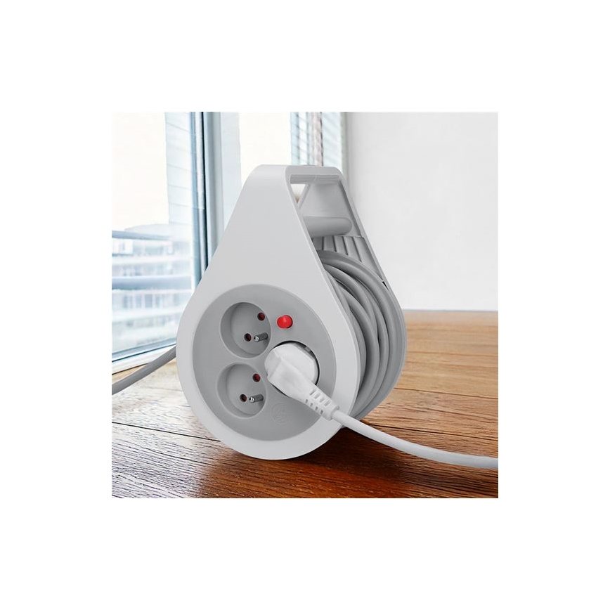 Удължител на макара с 3 гнезда, 10 m