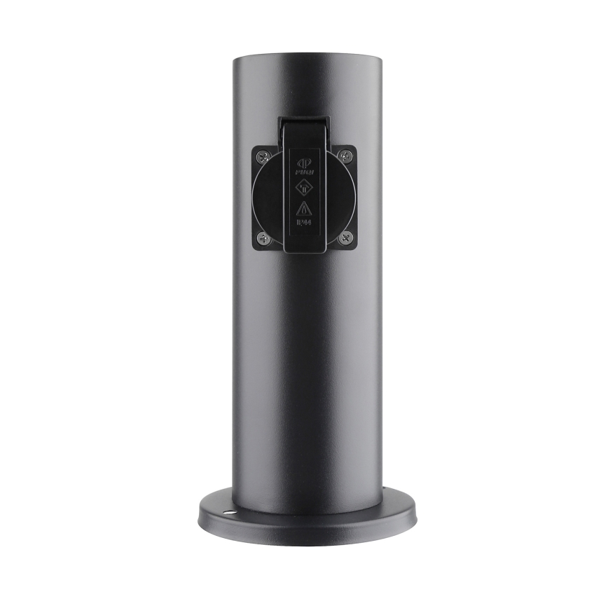 Външна колона с 2 гнезда 230V IP44, черна, кръгла