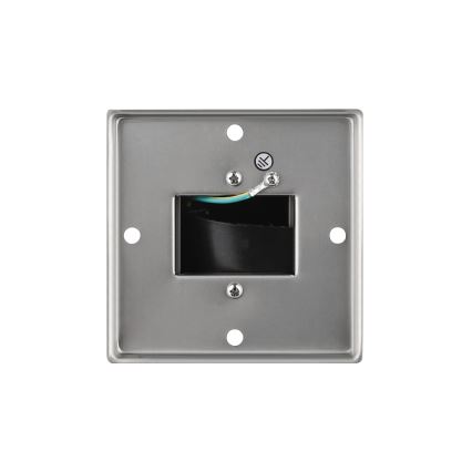 Екстериорен стълб с контакти 2Z 230V IP44 матов хром ъглов