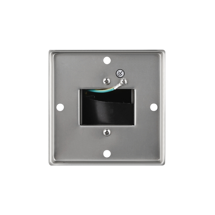 Външен стълб с контакти 2x230V IP44, матов хром, правоъгълен