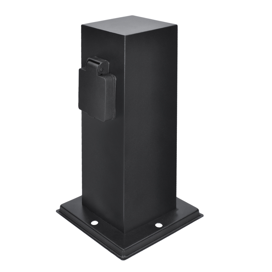 Екстериорен стълб с контакти 2Z 230V IP44 черен ъглов